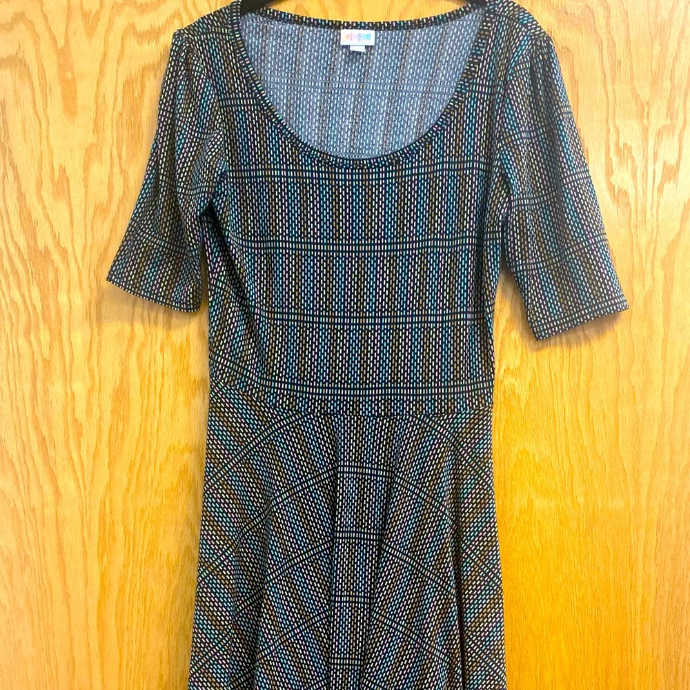 Lularoe Nicole Dress Black/Multicolor
